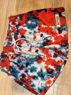 BKTSQD Abstract shorts Red & Blue Medium Like New